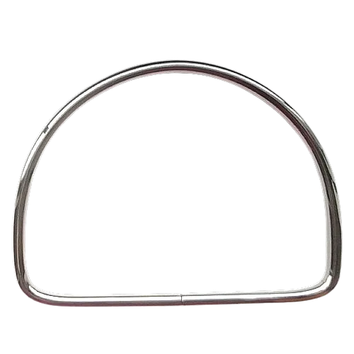 Metalen handvat voor handtas - D vorm - zilver